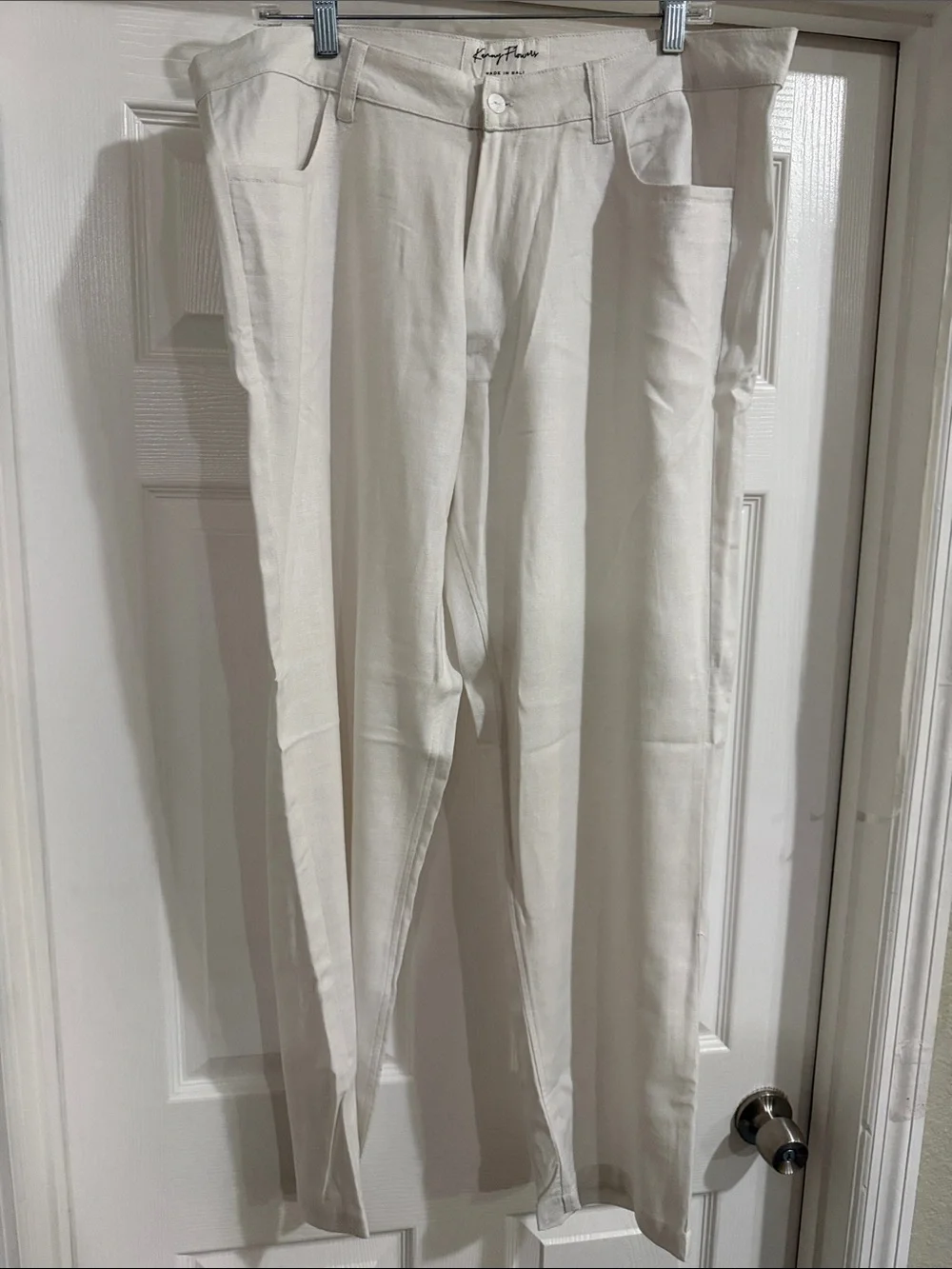 New NWT Kenny Flowers Men's Light Cream Linen Vacation Pants XXL 38
